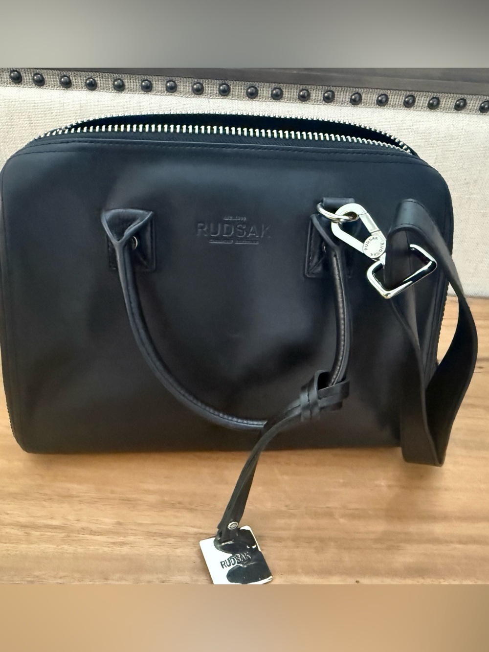 RUDSAK ALEP Black Leather Satchel Crossbody Bag Never Worn